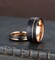 Men's wedding band, rose gold strip, black hammered tungsten carbide ring, gift for him, men's wedding ring, black ring, comfort fit ring product 4